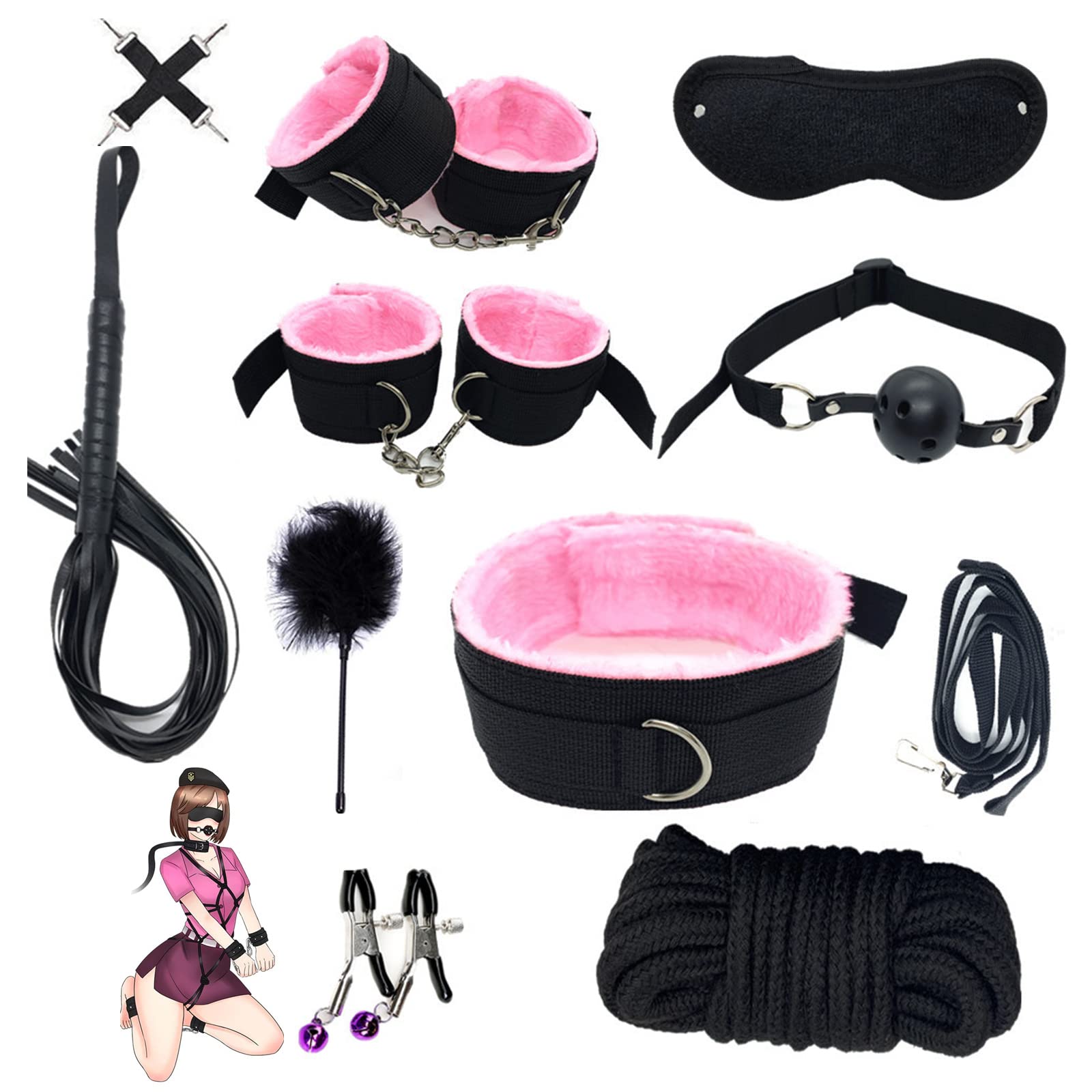 [ZAŖŲχ✸ΡR0DUCTS] Collar de silicona romántico, para su cosa favorita Ṣȅxô Bǒǹdâgê Hombres Juegôs Placer Kît Pareja