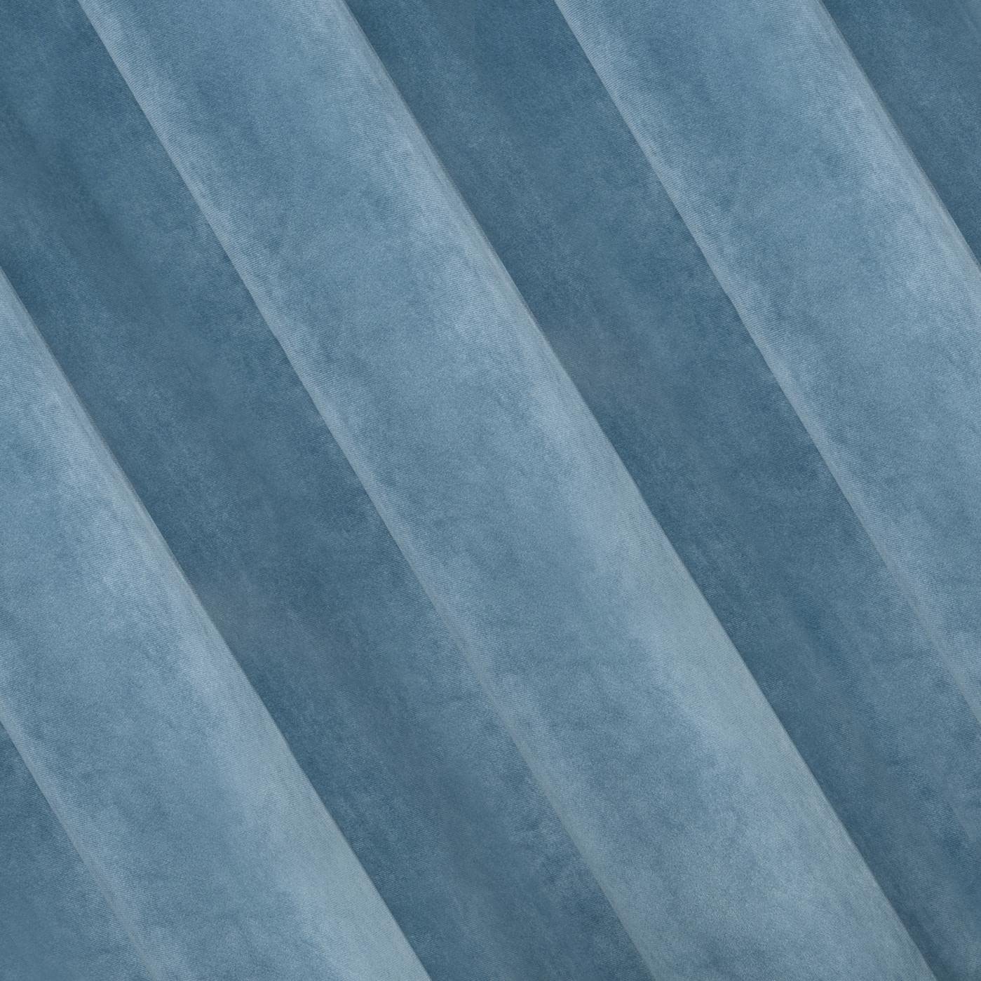 Eurofirany Villa Rideau en Velours Doux avec Galon Fronceur - 1 pièce élégant de qualité supérieure pour Chambre à Coucher, Salon, Velvet, 140x270 cm, Bleu