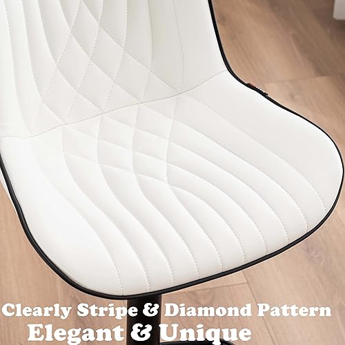 Miniatura 22 de YOUTASTE Bar Stools Set of 2, Adjustable Swivel Counter Height Barstools with Back, All Grey Faux Leather Upholstered Bar Chairs with Metal Base,