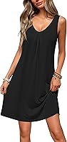 Ekouaer Bamboo Viscose Sleeveless Nightgown for Women - Breathable V-Neck Tank Sleep Dress, Hot Sleeper Loungewear