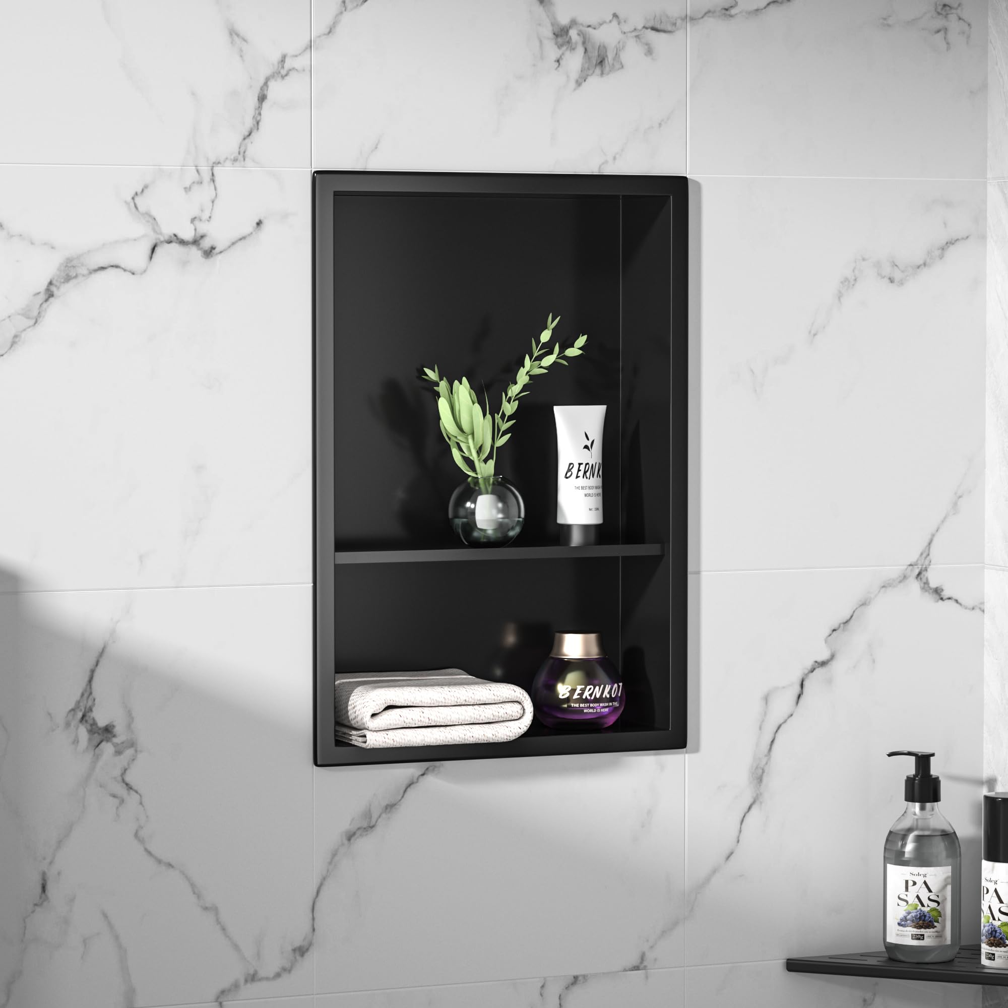 Stainless Steel Shower Niche 12" X 18", No Tile Needed Wall Niche With - View #7