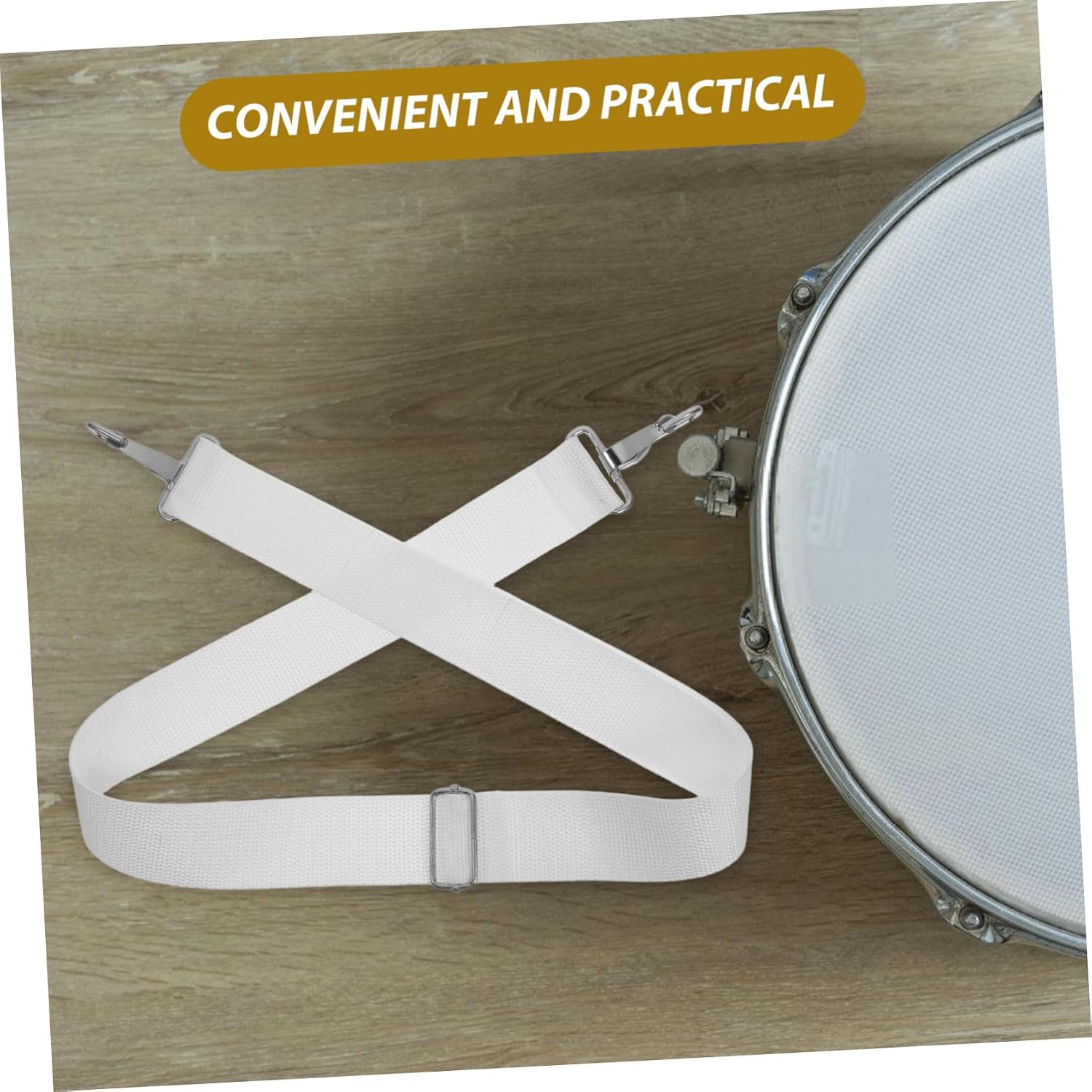 2pcs Adjustable Nylon Drum Straps with Metal Clip Snare Drum Shoulder Sling for Marching Bands Ergonomic and Nonslip Design for Enhanced Comfort and Mobility