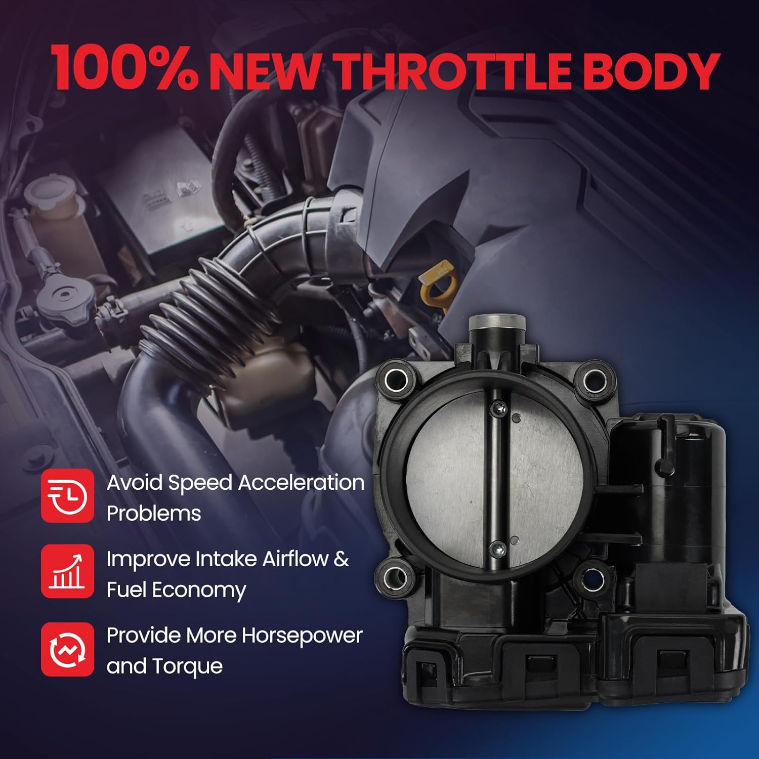 MOCA Throttle Body 977-785 Compatible with Dodge, for Jeep, for Mitsubishi - 2007-2010 Dakota, Ram 1500, Commander, 2007-2012 Liberty, 2007-2011 Nitro, 2007-2009 Durango, 2007-2008 Pacifica Raider