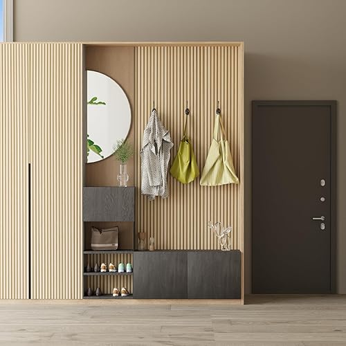 Miniatura 4 de Oxdigi Papel tapiz de listones de madera para despegar y pegar, papel adhesivo autoadhesivo con efecto 3D, impermeable y extraíble, papel adhesivo