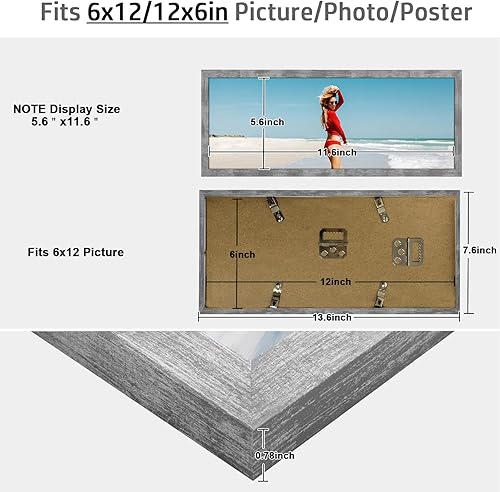 Vista 119 de Marco gris rústico de 18 x 24 pulgadas, marco para póster de 18 x 24 pulgadas, color gris envejecido, grande, retro, natural, 24 x 18 pulgadas