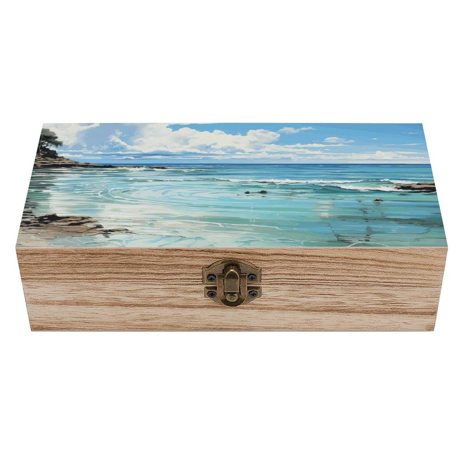 Boîte de rangement en bois anti-poussière pour bijoux