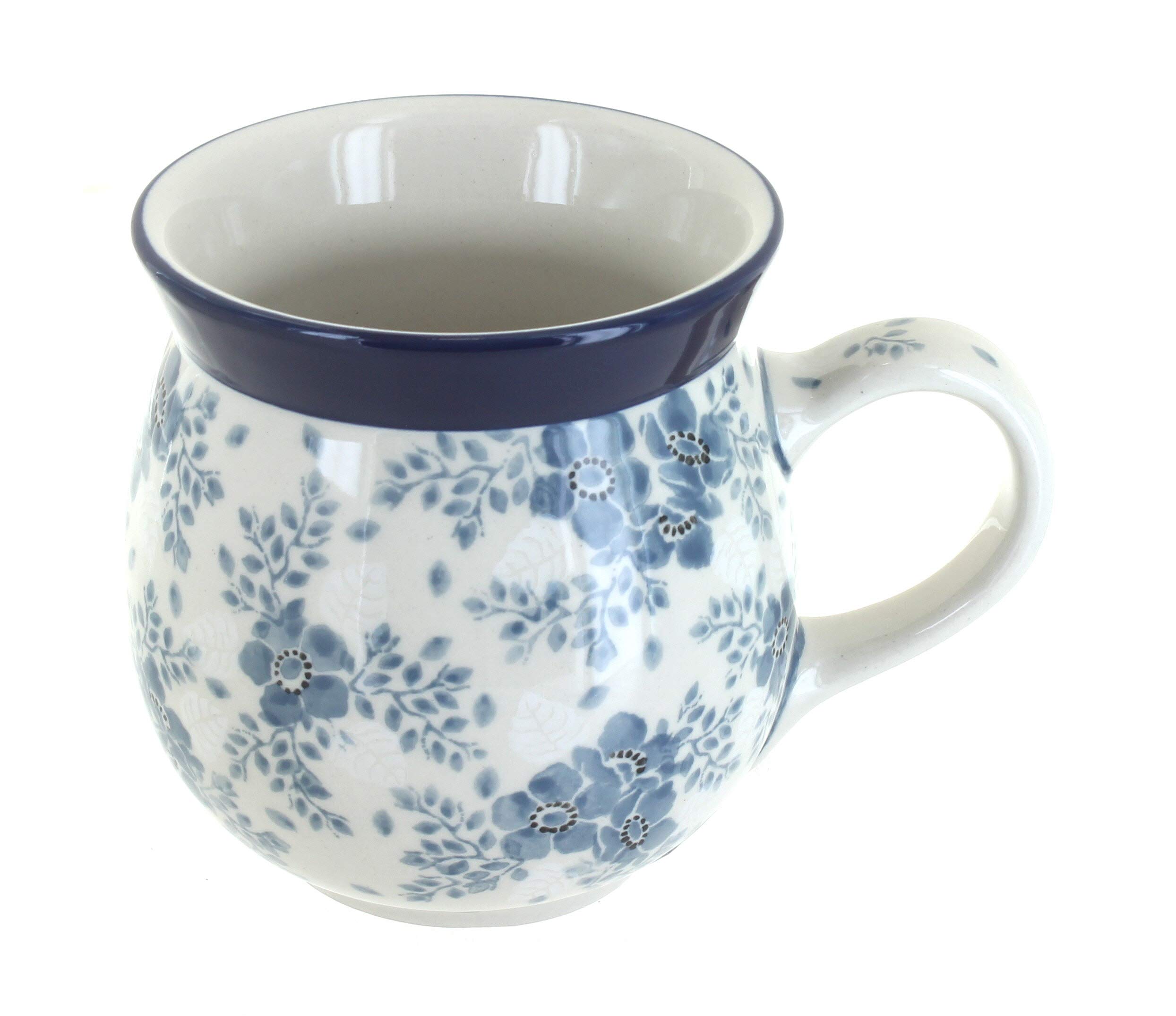 Blue Rose Polish Pottery Blue Fleur Bubble Mug