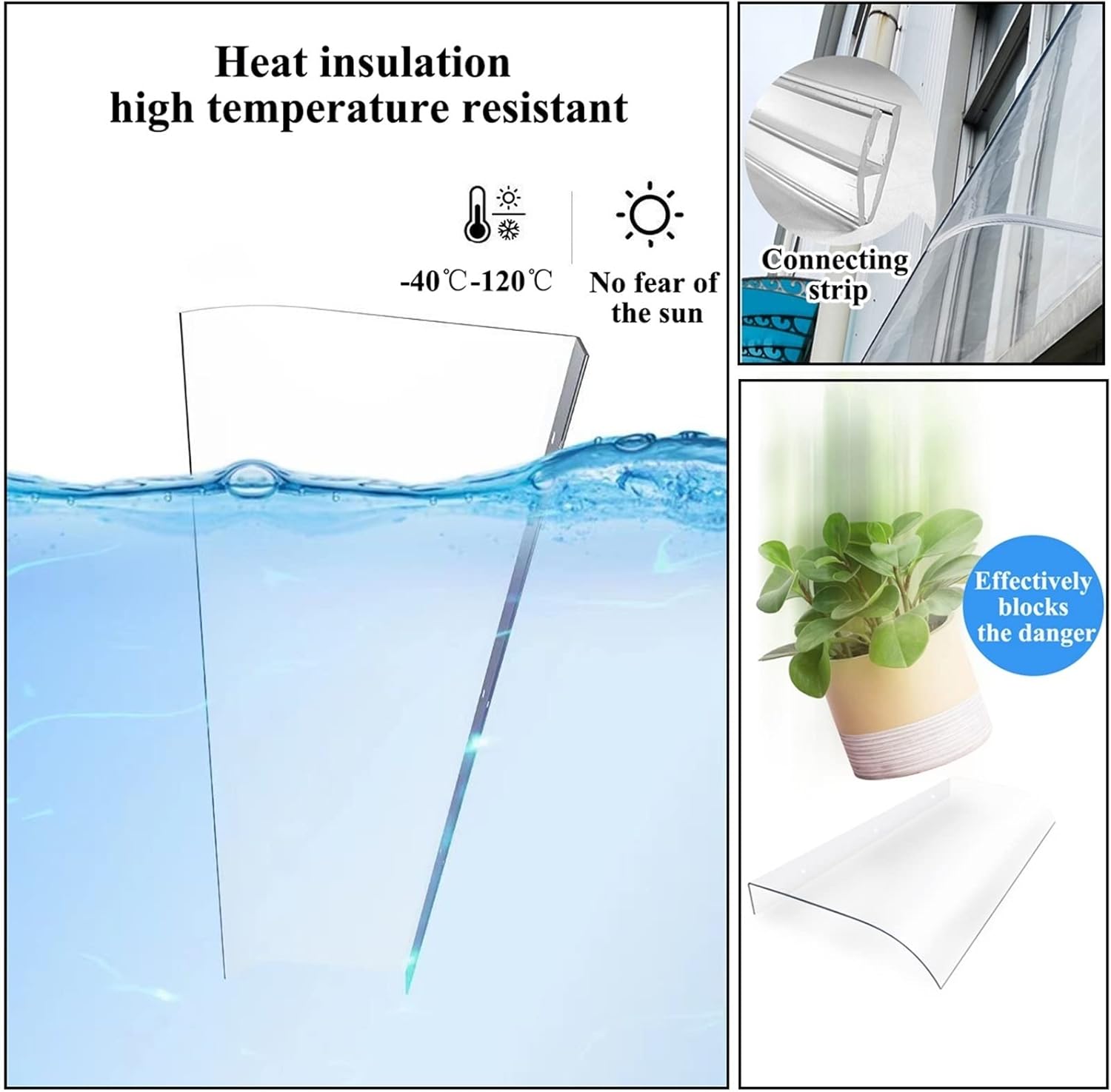 Window Awning Garden Shade Door Canopy, Front Door Outdoor Garden Porch Patio Roofing Polycarbonate Cover UV Rain Snow Protection Sheet for Terrace (Color : C, Size : 40x120cm)