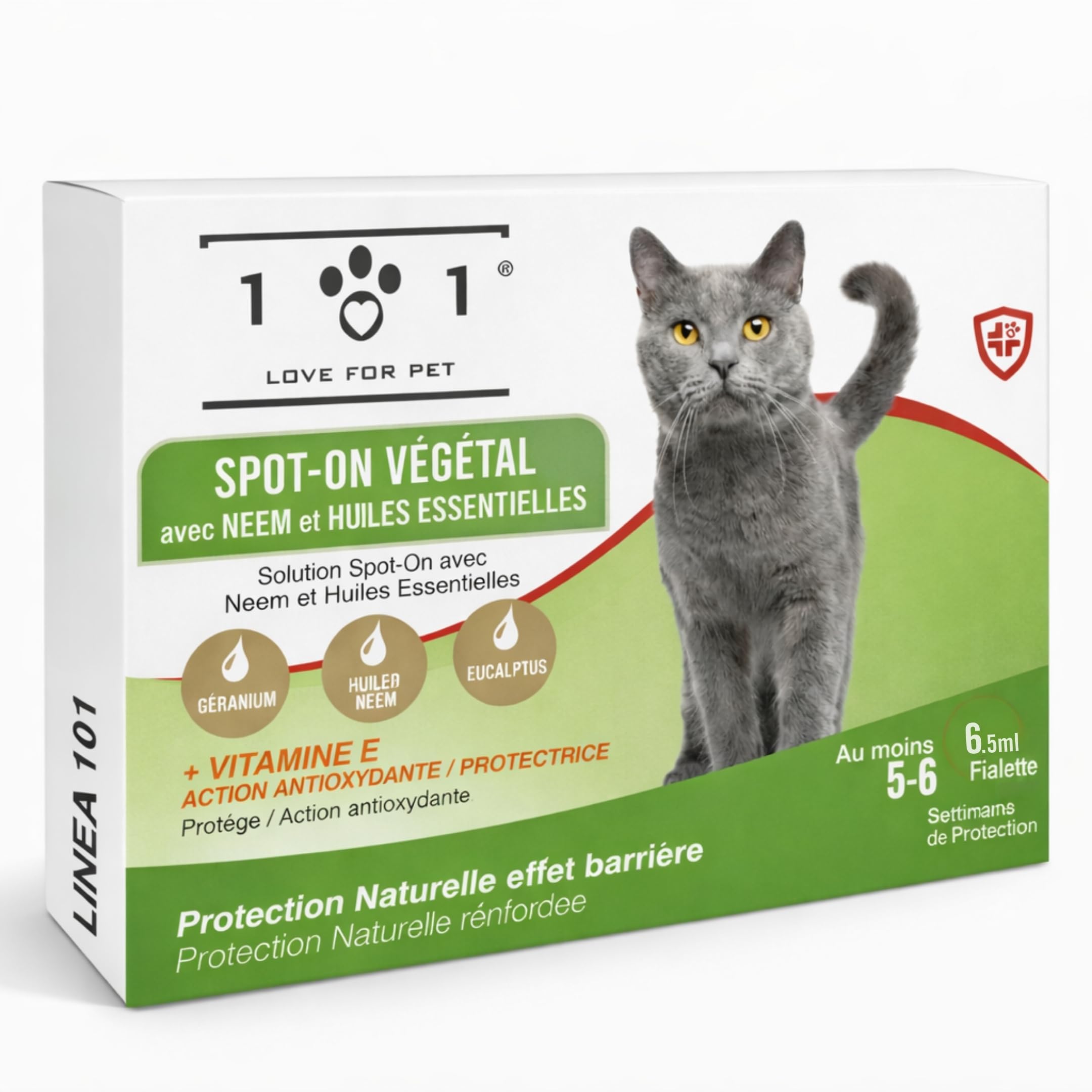 Pipette Chat Anti Puces et Tiques, Moustique 6 Ampoules de 0,5 ML Spot on Chatons et Adultes Traitement Anti Puce Chaton et Antiparasitaire Chat Naturel Application Facile, Longue Tenue Antipuce