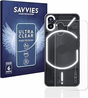 savvies Screen Protector Compatible with Nothing Phone (1) (Back) Protection Film Clear 6-Pack