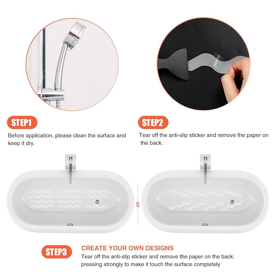 Best Slip Free Bath Strips Secopad Anti Slip Shower Stickers 24 PCS Safety Bathtub Strips Adhesive Anti Slip Shower Strips