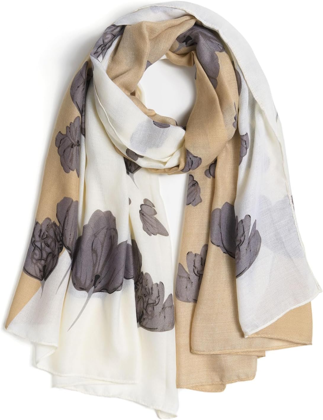 Lightweight Scarves Floral Cotton Scarf for Women Fashion Shawl Wraps Thin Fall Win...