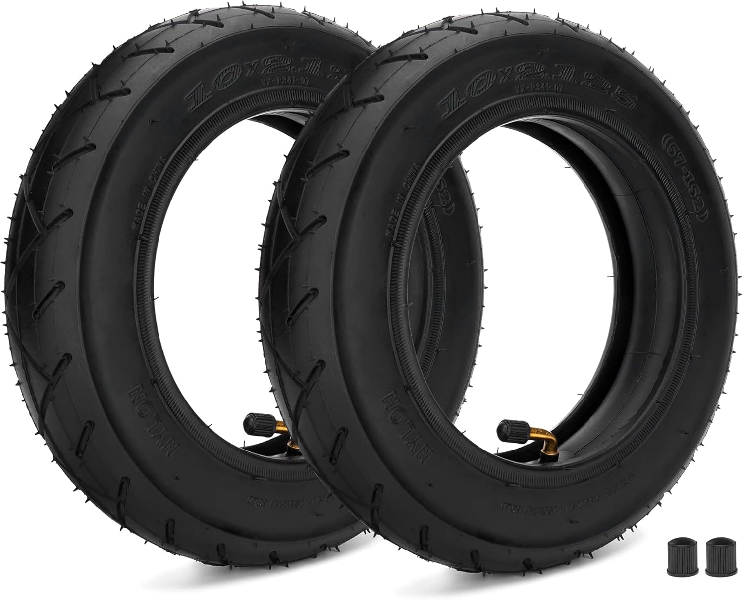 10x2.125 Tire and Inner Tube with 0° Valve Stem Compatible with Self Balancing Scooter, Smart Electric Bike, Bicycle, Tricycle, Stroller Replacement Wheels for 10-inch Tires with 6-inch Rims 2 Pack