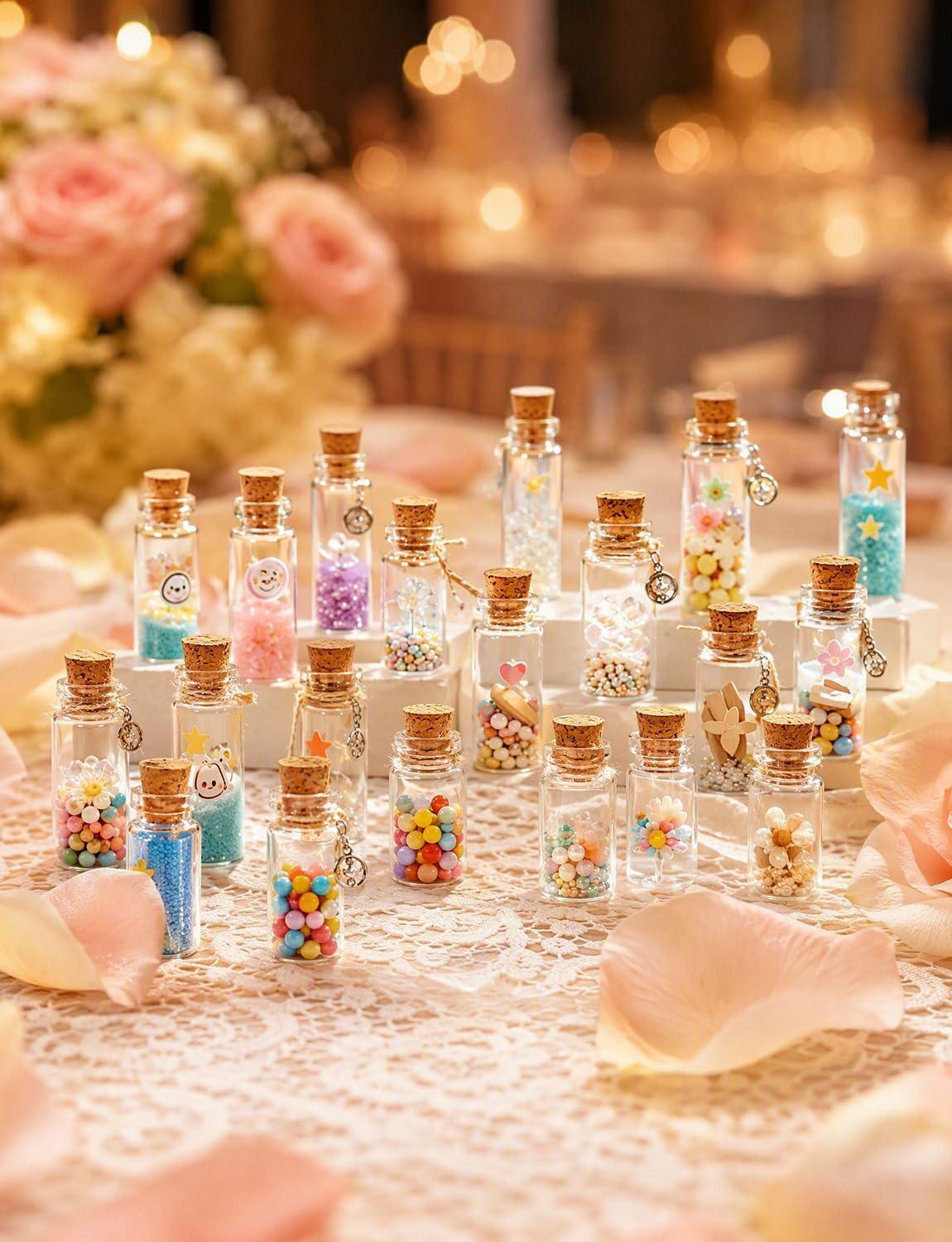 100Pcs Mini Glass Bottles, Refillable Empty Small Tiny Glass Jars