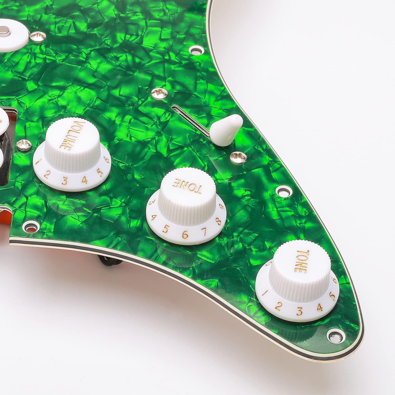 SSH - Juego de golpeadores precableados cargados, 11 agujeros cargados para guitarra, pastillas Humbucker con cuerdas + herramienta de reparación, para guitarra eléctrica Fender Stratocaster