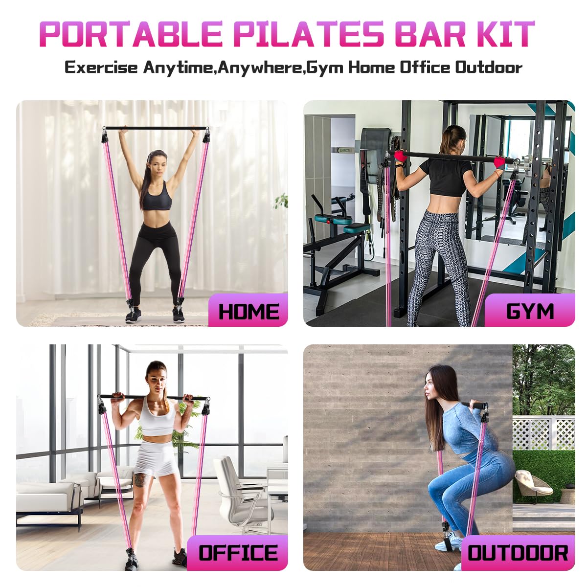 VEICK Lot de 5 bandes élastiques de résistance pour homme et femme - 5 niveaux de résistance différents pour le fitness à domicile, les étirements, la musculation, la thérapie physique