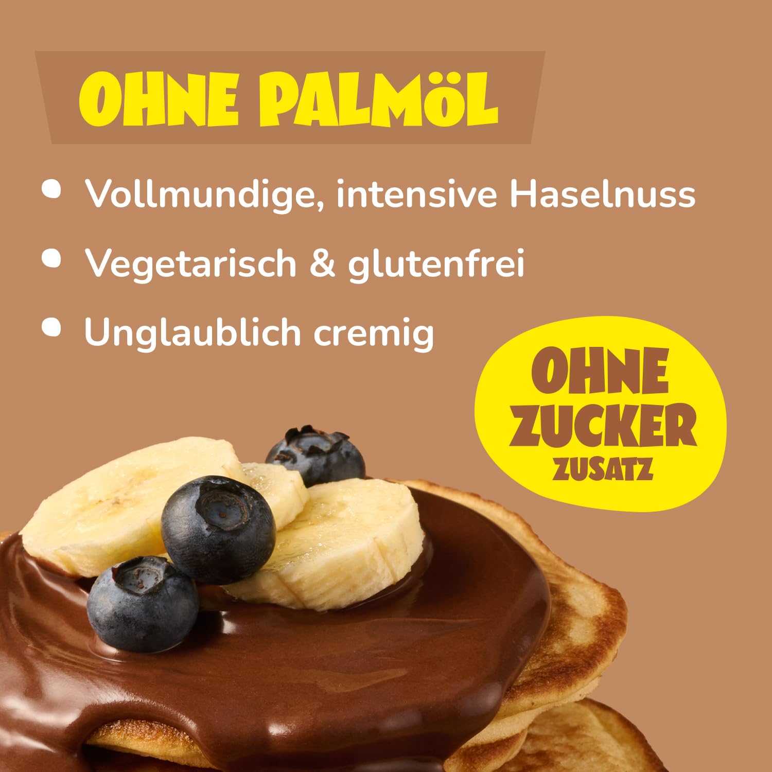 ahead CRAZY HAZEL | 6 x 200g Haselnusscreme ohne Zuckerzusatz | Super leckerer Schokoaufstrich mit 80% weniger Zucker* | Ohne Palmöl, glutenfrei & vegetarisch | Zuckerarmer Brotaufstrich Schokocreme