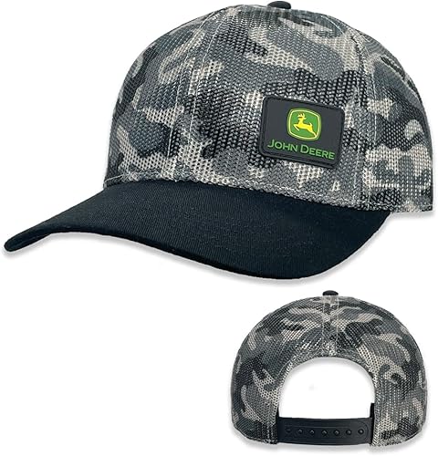 John Deere Malla de sarga de algodón con estampado de camuflaje para hombre, Storm Camo