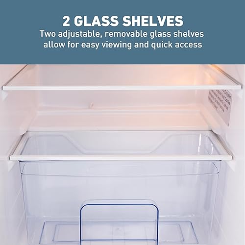 Miniatura 6 de West Bend Mini refrigerador con congelador de estilo retro para oficina en casa o dormitorio, descongelación manual y temperatura ajustable, 3 pies