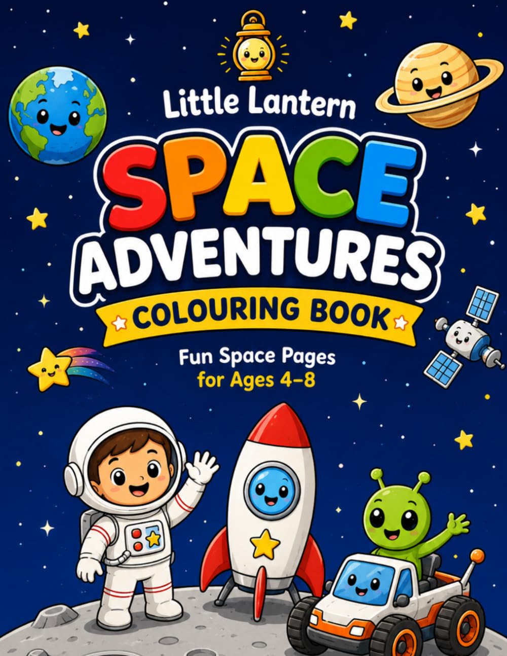 Little Lantern Space Adventures Colouring Book: Fun Space Pages for Ages 4–8