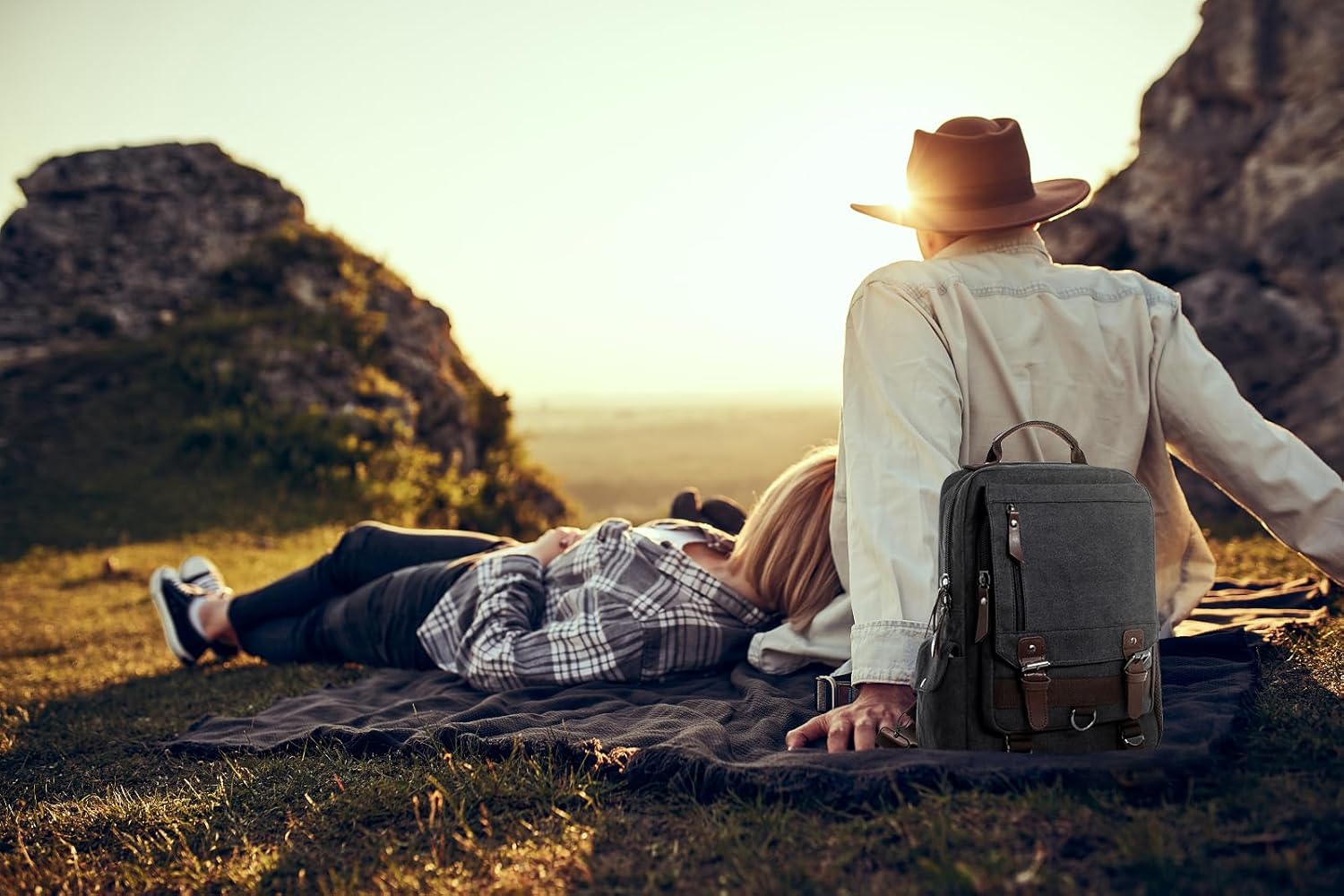 Canvas Messenger Bag Crossbody Shoulder Backpack Sling Bag Rucksack Daypack Casual Travel - Image 2