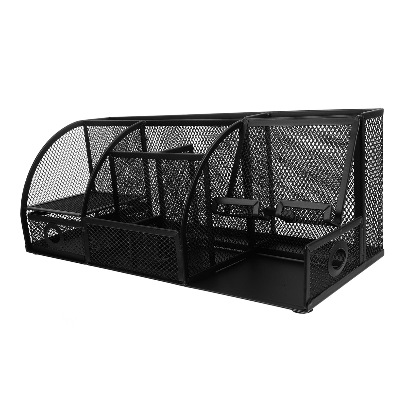 Didiseaon Portapenne da Scrivania in Ferro Nero, Organizer Desktop Moderno | Scatola Portaoggetti Multiuso, Stile Sleek, per Cancelleria e Documenti, Formato Compatto per Ufficio e Tavolo