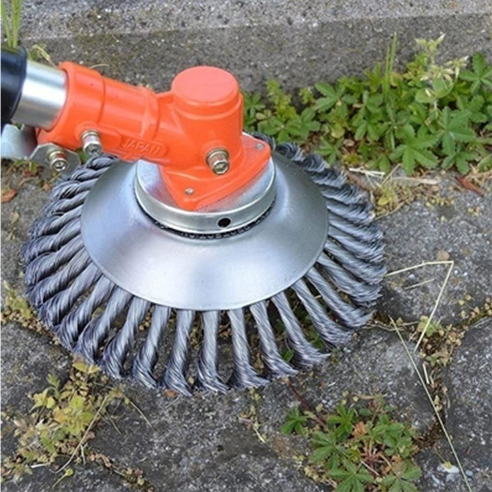 TZCIN 6'' Grass Trimmer Cutter Head for Garden Lawn Mower, 150mm Strimmer Wire Mower Weed Brush Blade with Ataptor Kit, Universal Solid Steel Wheel Attachment Replacement (TZCIN-QC7611ZSUXCV2)