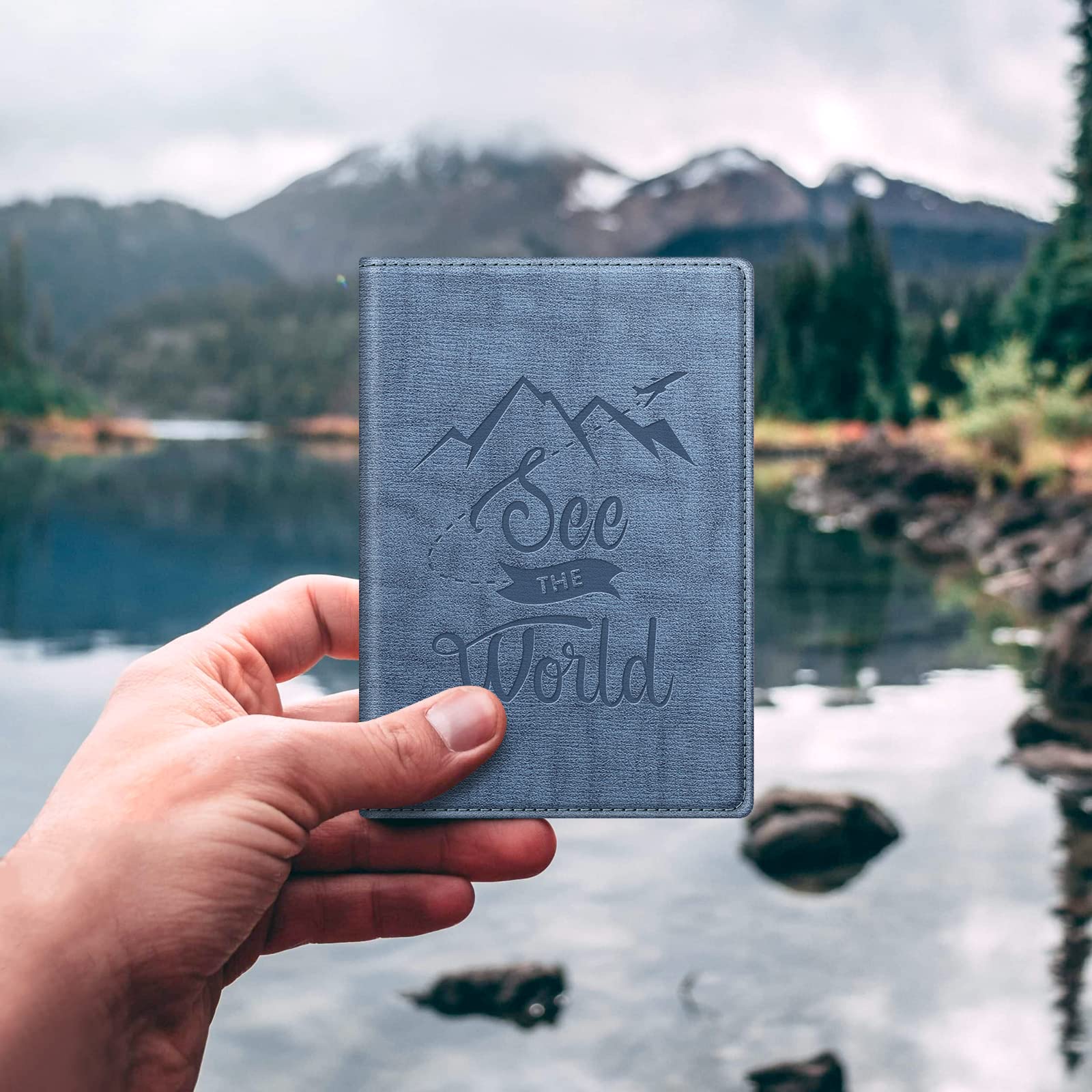 FINTIE Porta Passaporto da Viaggio Portafoglio con Protezione RFID per Carta di Credito ID Documenti Custodia,