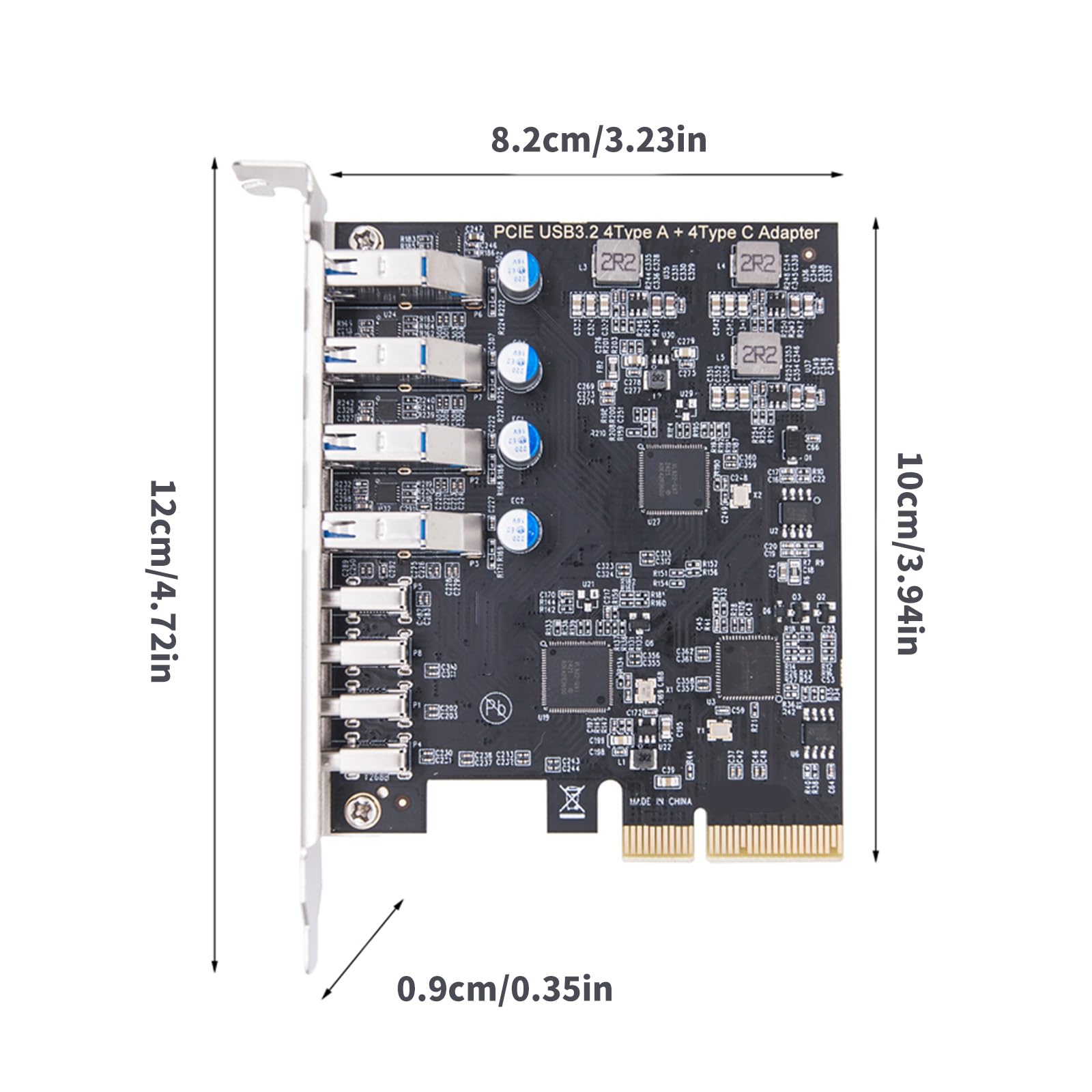 PCIe do 4 portów USB 3.2 i 4-portowa karta rozszerzeń TypeC ASM1142 kontrola 10 Gb/s szybka prędkość do pulpitu karta rozszerzeń PCIE