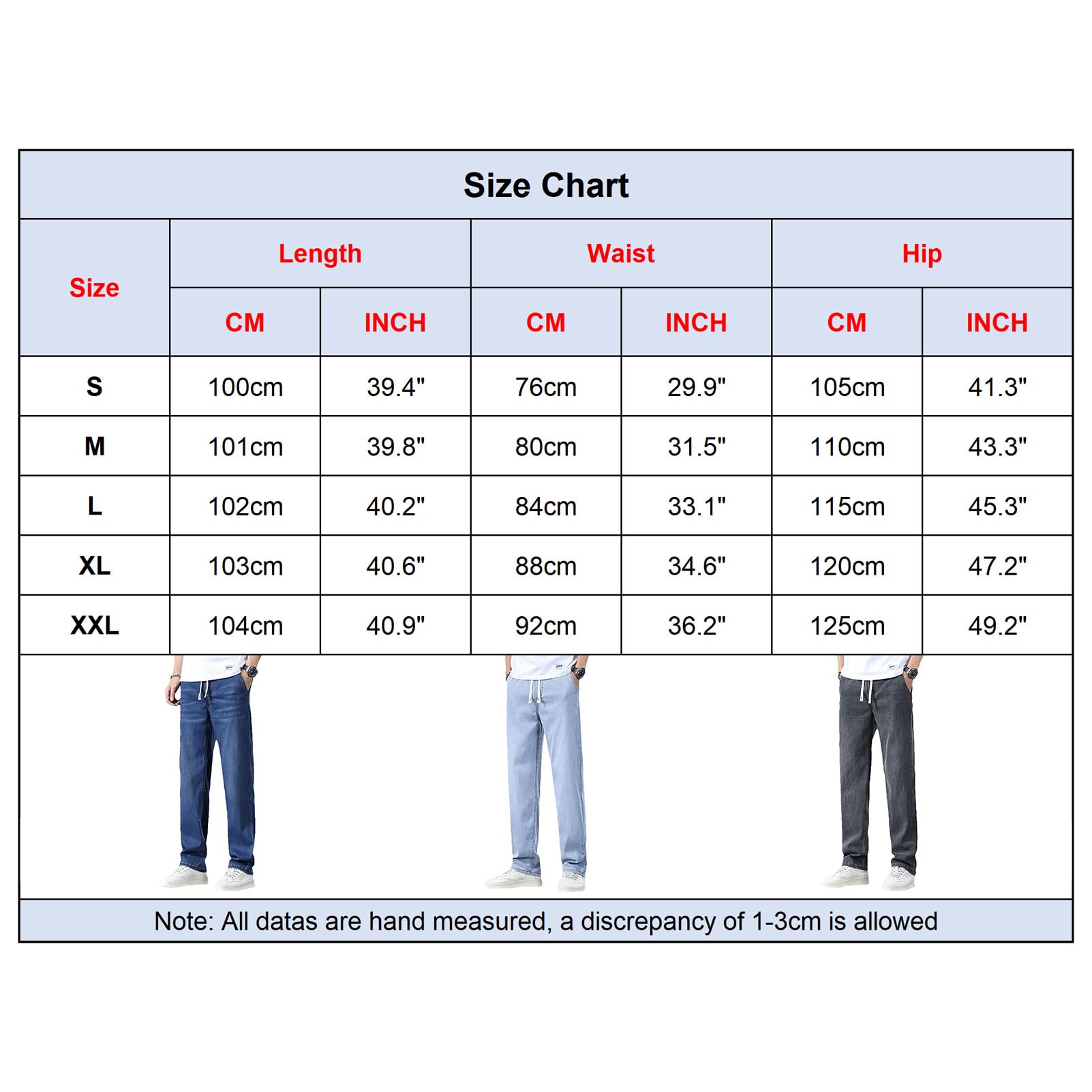 Homme Été Jean en Lyocell Fin et Léger Pantalon en Denim à Taille Élastique et Coupe Droite avec Cordon de Serrage