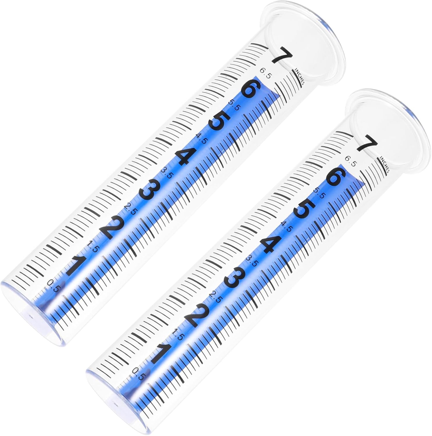 Kisangel 10pcs Transparent Rain Gauge with Scale Rain Measuring Tube for Lawn and Garden Use Easy to Install Outdoor Rainfall Measurement Tool