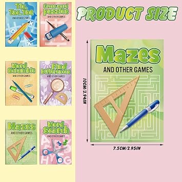 Hungdao 144 Pcs Mini Activity Books for Boys and Girls, Fun and Games, Challenging Activities Include Mazes, Word Scramble and More Bulk Gifts for Students Party Classroom Goodie Bag Stuffers