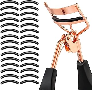 JIRFZUY 30 PCS Eyelash Curler Refills Pads Black Eyelash Curler Pads Silicone Curler Replacement for Universal Eyelash Curler with a Clear Storage Box, Black