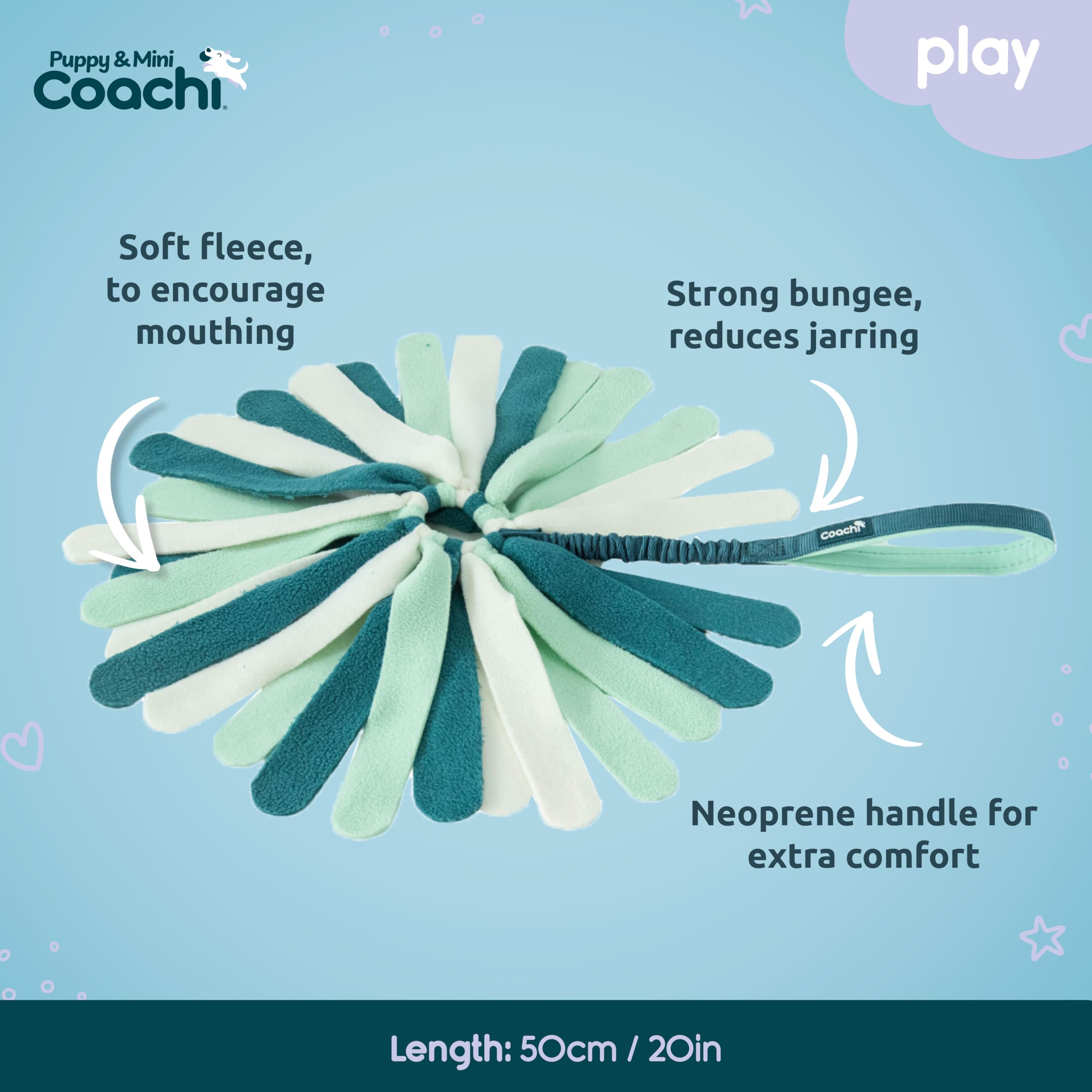 Coachi Puppy & Mini Tuggi Spider, Great for Tug & Play, Strong Dog Toy, Stretchy Bungee Handle, Reward Training, Recall - Image 4