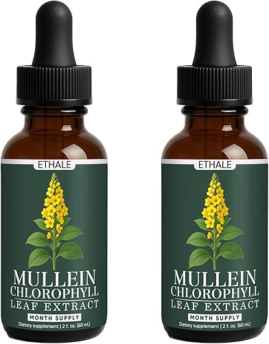 ETHALE Gotas de gordolobo para pulmones, gordolobo + gotas de pulmón de clorofila, extracto de hoja de gordolobo con clorofila, extracto de hoja de