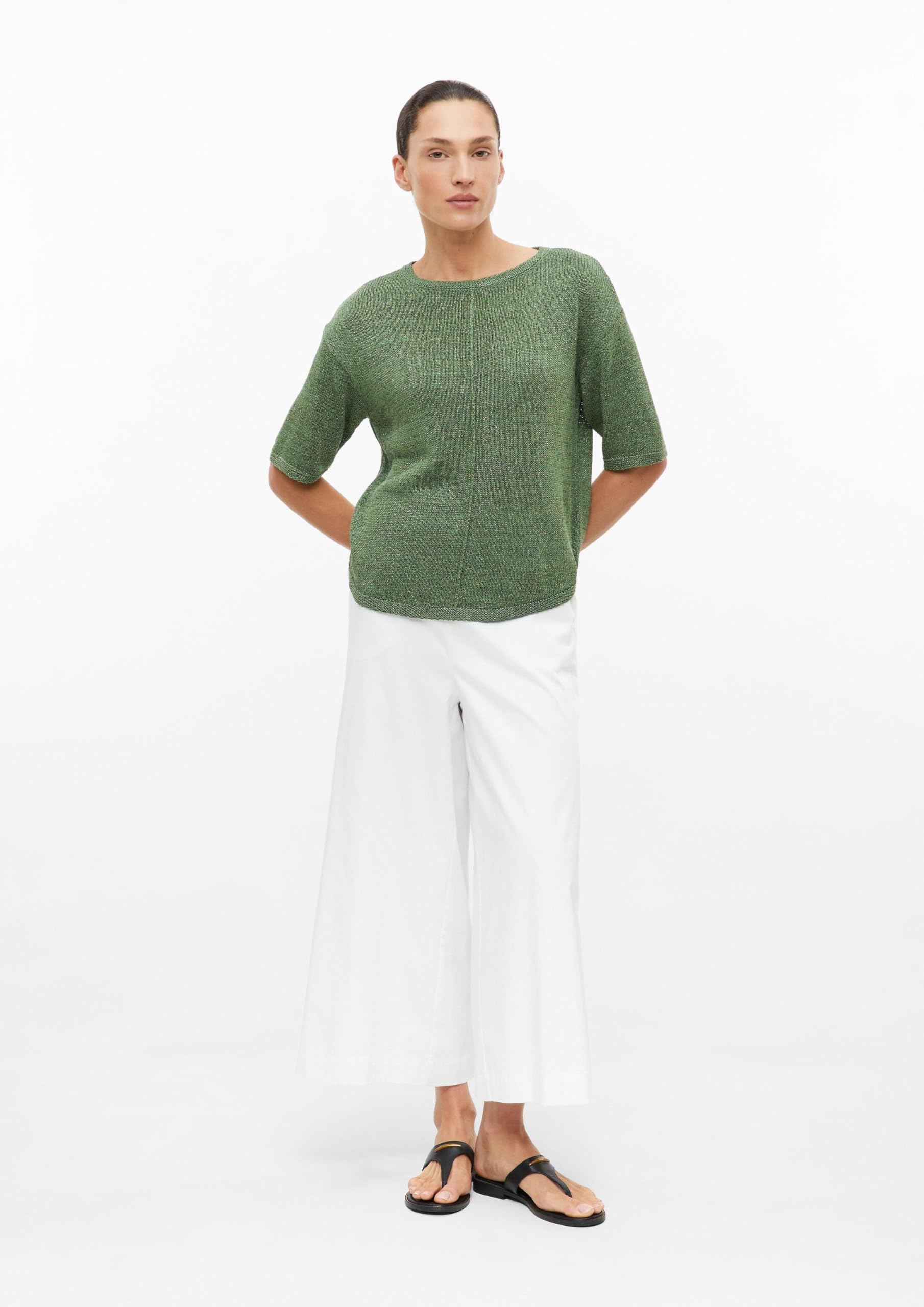 s.Oliver Kurzarm-Strickpullover mit Glitzergarn