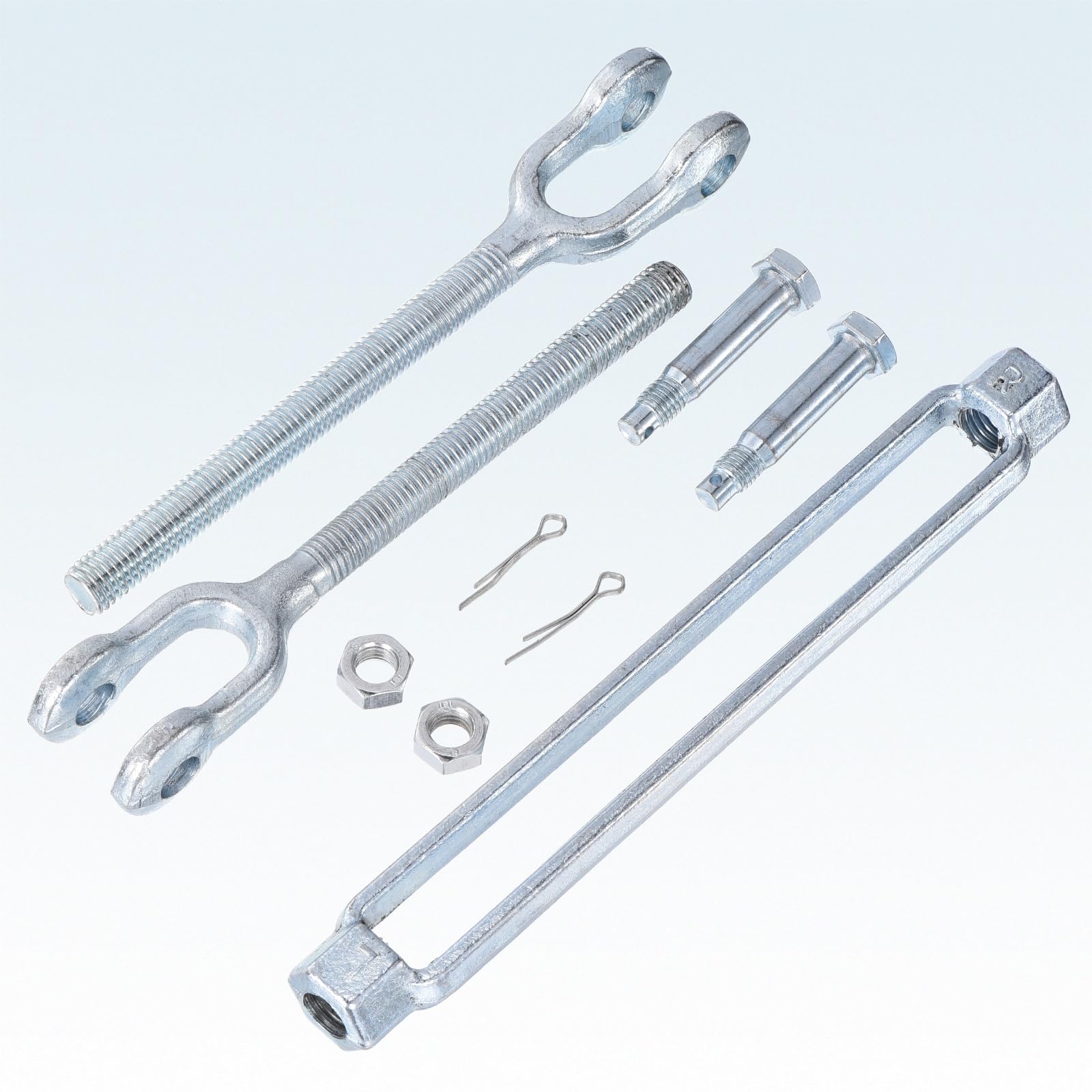 PATIKIL Robuster Spannschloss (M16.1, Silber) (2 Stück), feuergetauchter Karbonstahl-Backen- und Backen-Spannschloss, robuster Kabelspanner, geeignet für Sonnensegel/Hof-Zippline/Deck