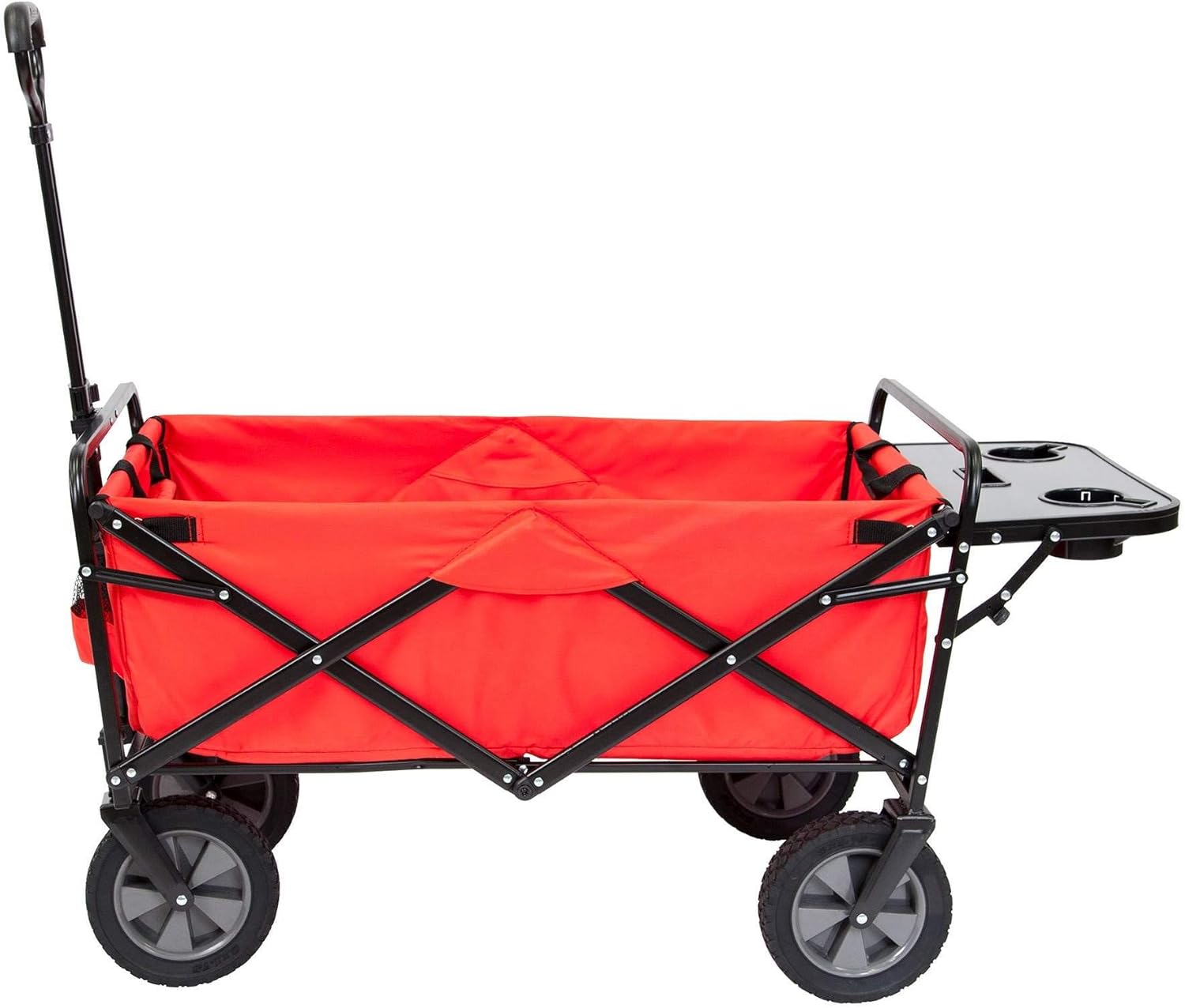 Mac Sports Collapsible Outdoor Utility Wagon with Folding Table and Drink Holders, Gray : Patio, Lawn & Garden