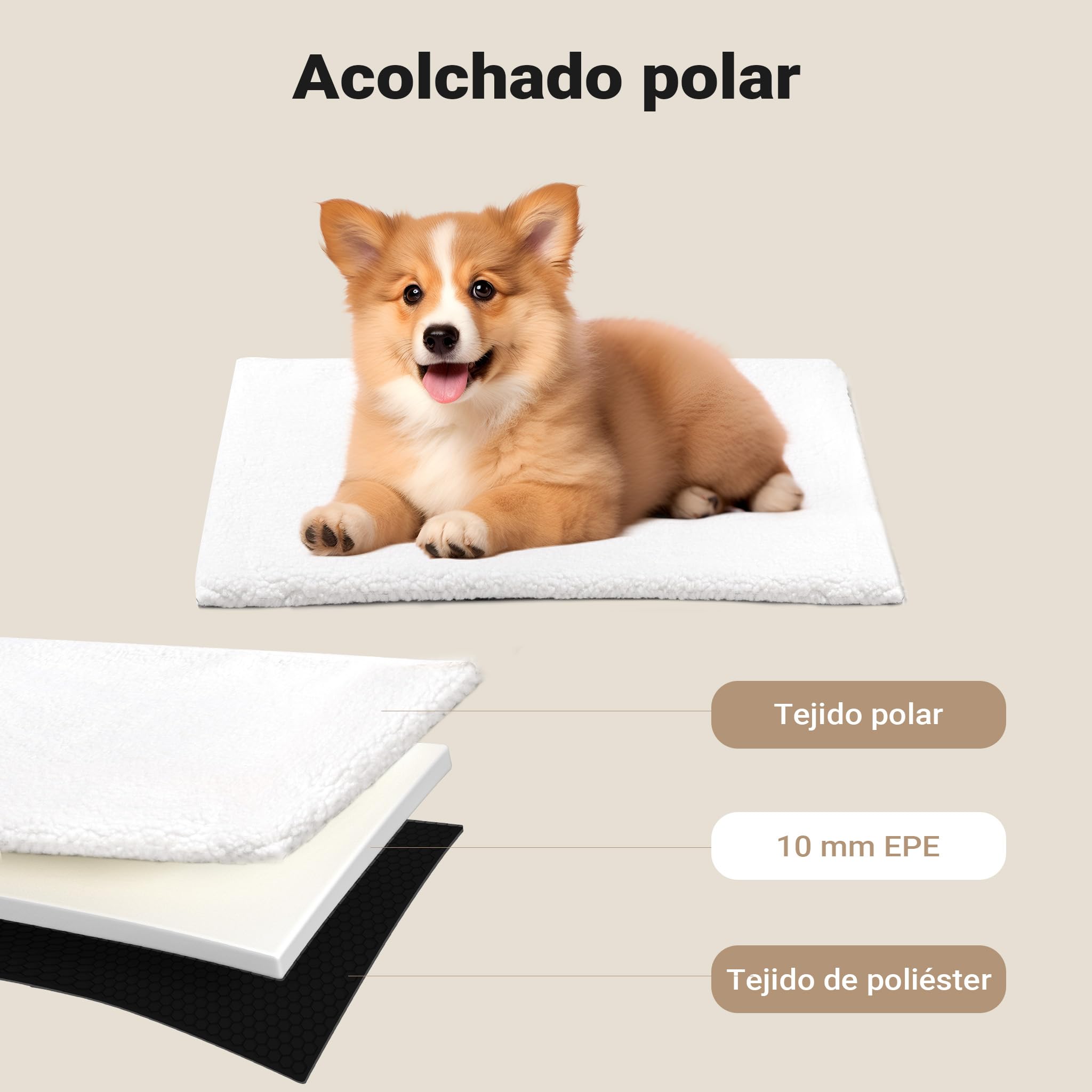 Wiltec Bolsa de Transporte Plegable Negra Mascotas Perro Gato, Talla M (58x46x53 cm), con cojín