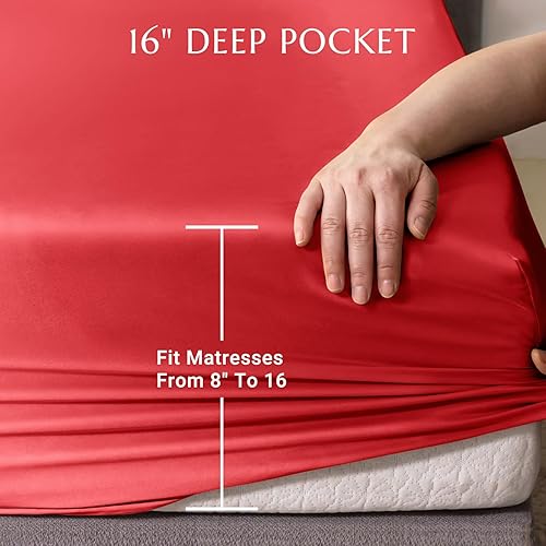 Miniatura 6 de TXHSILK - Sábanas 100% de seda, 3 piezas de seda 7A+, transpirables, no se arrugan, sábana bajera ajustable de 1 16 pulgadas de profundidad, 2