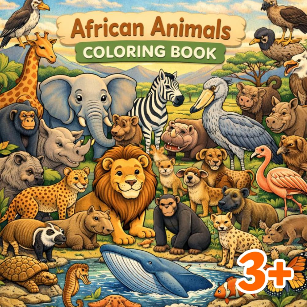 Coloring Book - African Animals: Travel Edition (Coloring Books - Animals from 7 Continents)