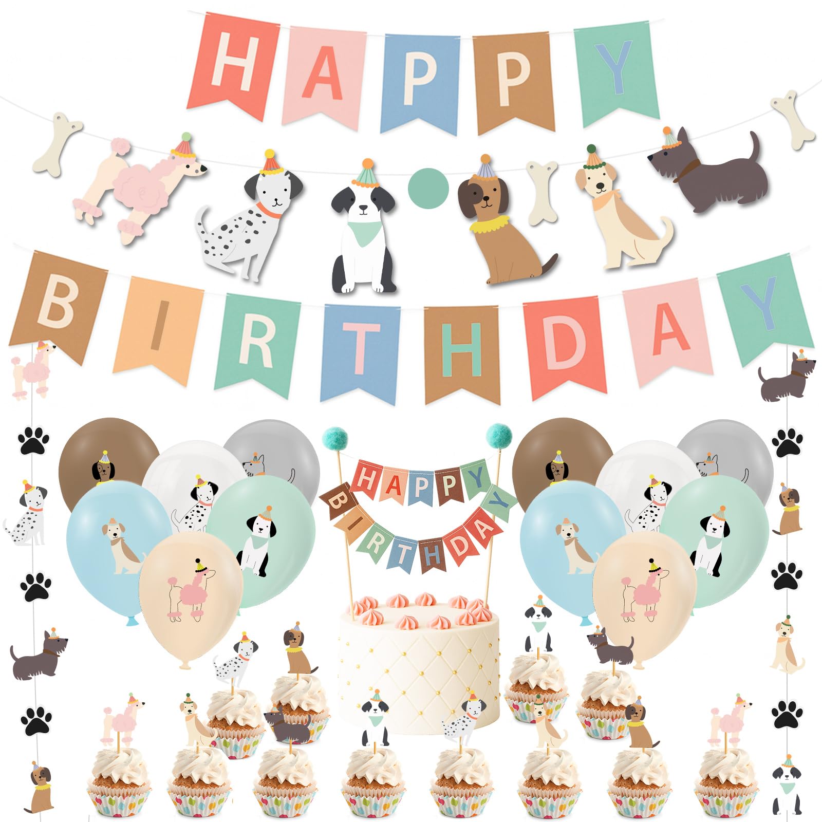Bannière thème du chien Happy Birthday pour créer des souvenirs inoubliables avec votre animal