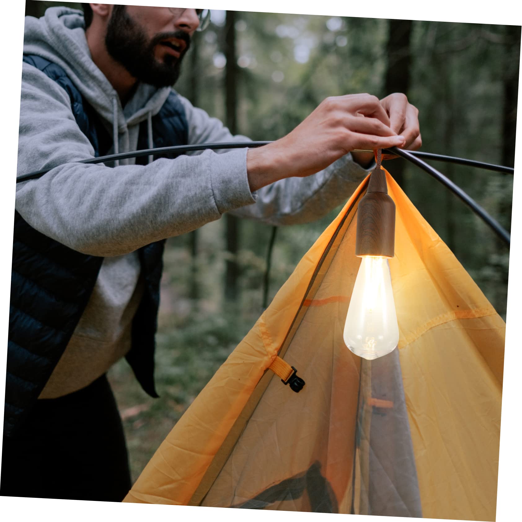 Toddmomy Campingbedarf Ziehen Licht Kronleuchter Outdoor Pendelleuchte Laterne Atmosphäre Birne Licht LED Zelt Laternen Camping Zelt Lampe Ausrüstung Beleuchtung