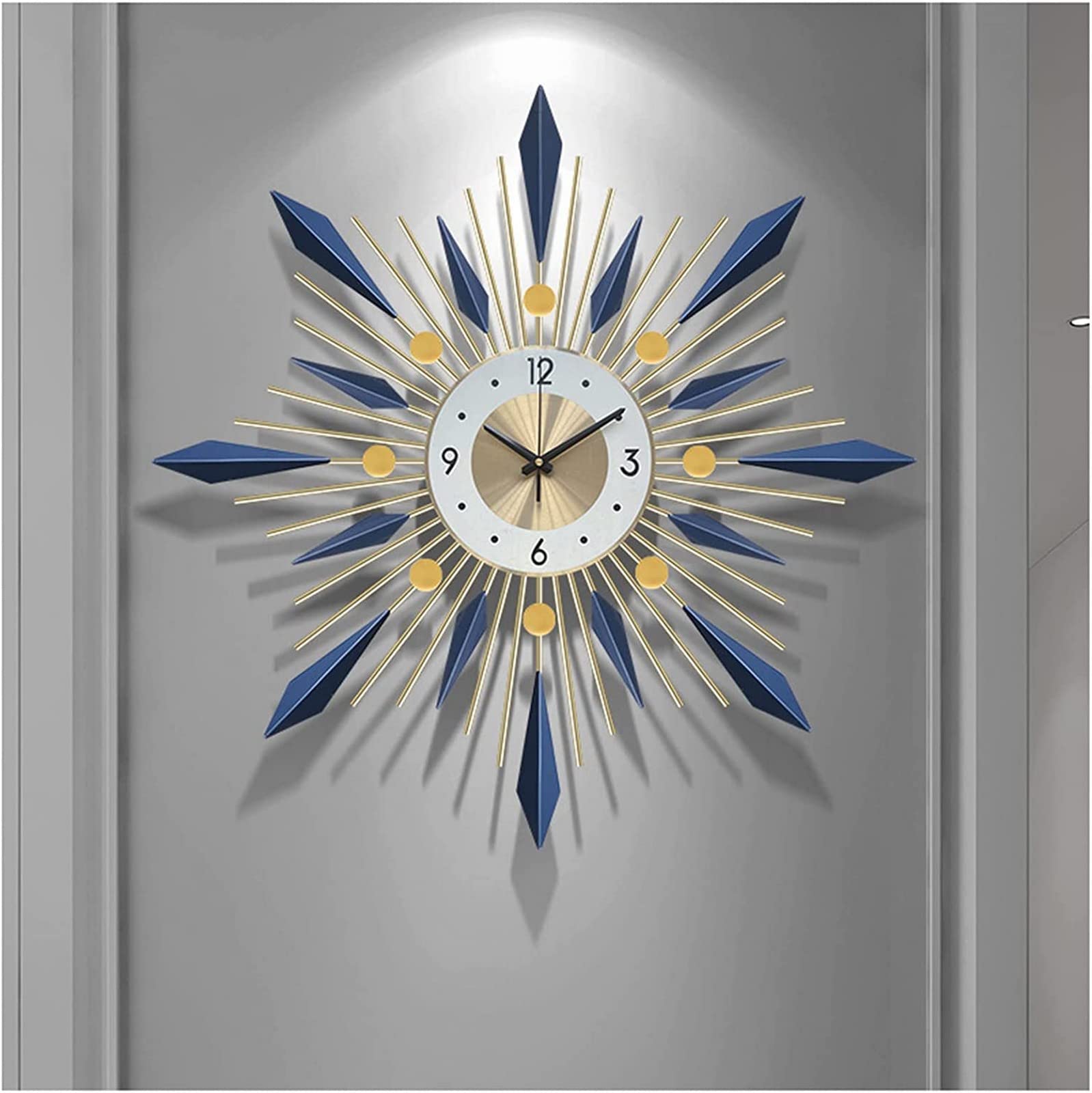 SaryEdge Wall Clock Art Simple Wall Clock 3D Metal Decor Clock, Silent Non Ticking Modern Large Quartz Clock Wall Watches for Bedroom,Kitchen,Living Room,70Cm Wall Decor Clock-A-60c,A-60cm