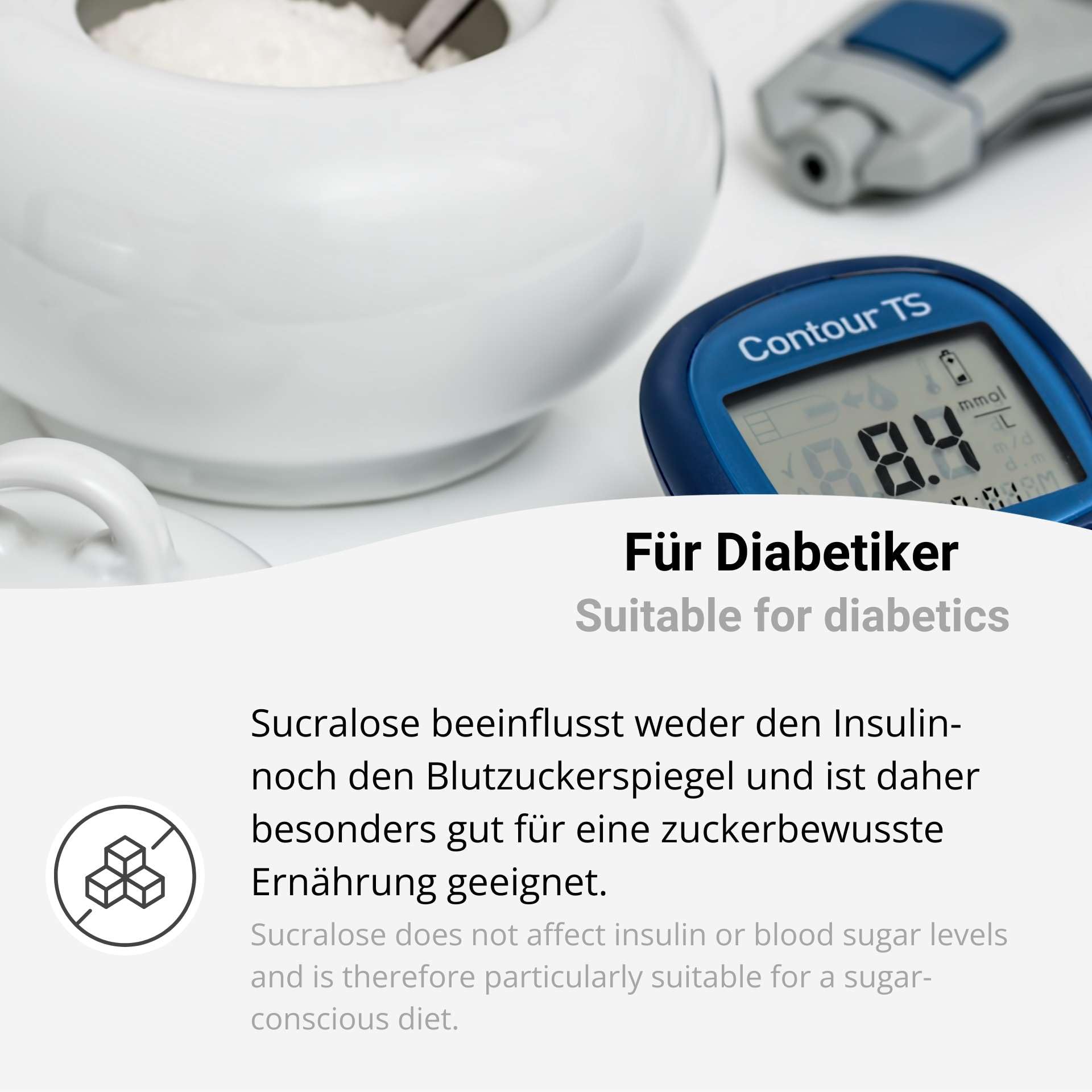 Sucralose Pulver kalorienfreier Zuckerersatz 500g Süßstoff 600x süßer als Zucker