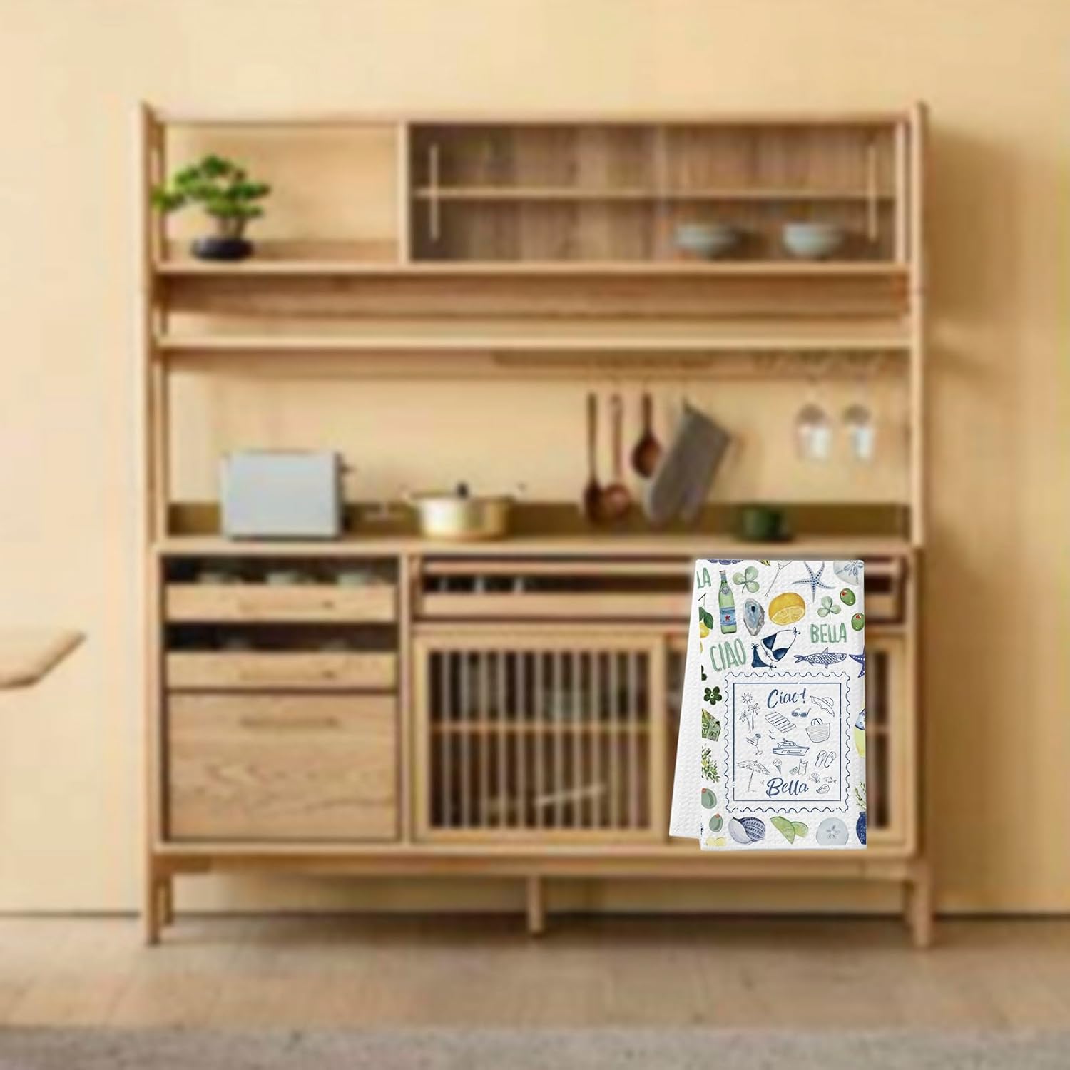 WCGXKO Ciao Bella Kitchen Towel Trendy Vacation Gift Italy Trip Gift Italian Ciao Merch (Ciao Towel) - Image 5