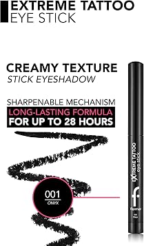 Flormar Extreme Tattoo Mat Asansörlü Kalemtıraşlı Jel Göz Kalemi & Far Stick - 001 Onyx