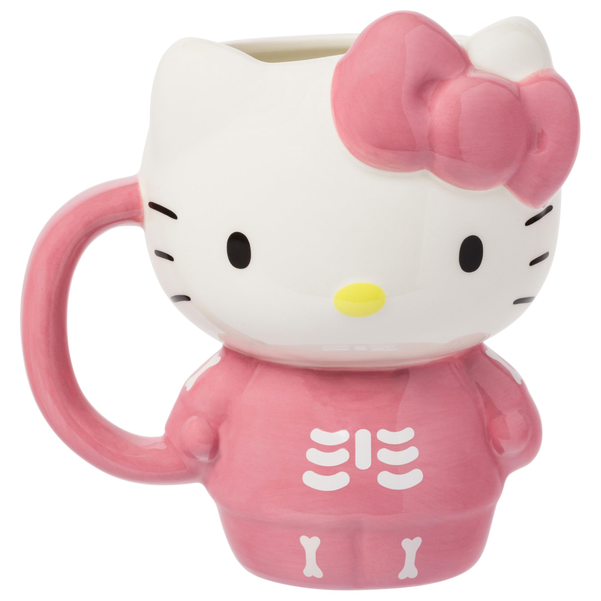 Silver Buffalo Sanrio Hello Kitty Halloween Gruseliges rosa Skelett Kostüm Keramik 3D geformte Tasse, 590 ml | Halloween, rosa Kostüm, Keramik, 0,59 Liter