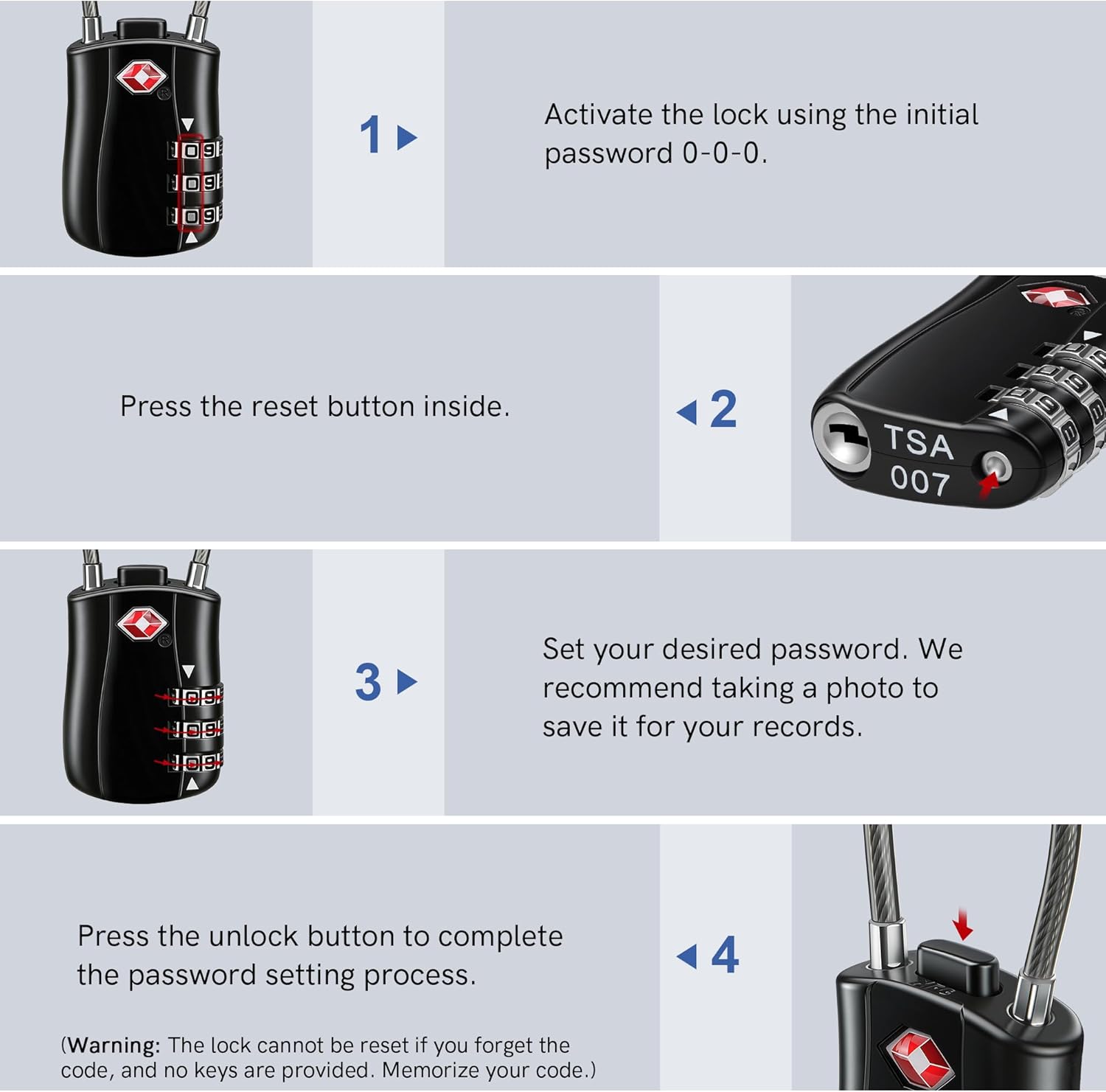 TSA Approved Luggage Combination Locks,T Tersely (2 Pack) Combination Travel Padlock Luggage Lock TSA Lock with Alloy Body TSA Lock Password Lock for Travel Bag, Suit Case, Lockers, Gym (Black)
