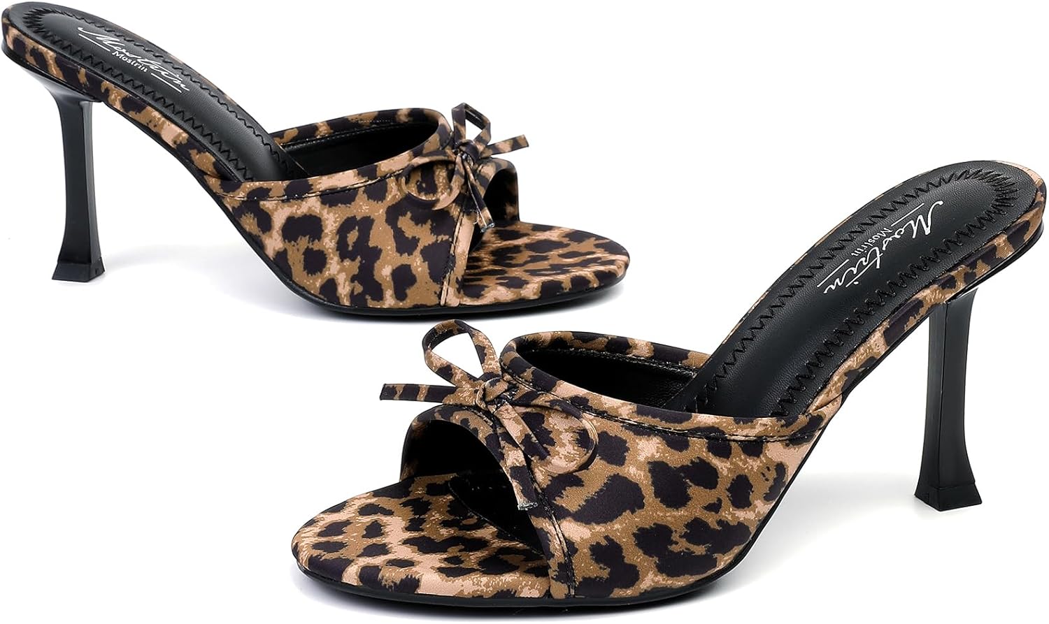 Mostrin Kitten Heels for Women Round Toe Heels With Bow Vintage Mules Sexy Slip on Stiletto Backless Sandals for Party Daily - Image 9